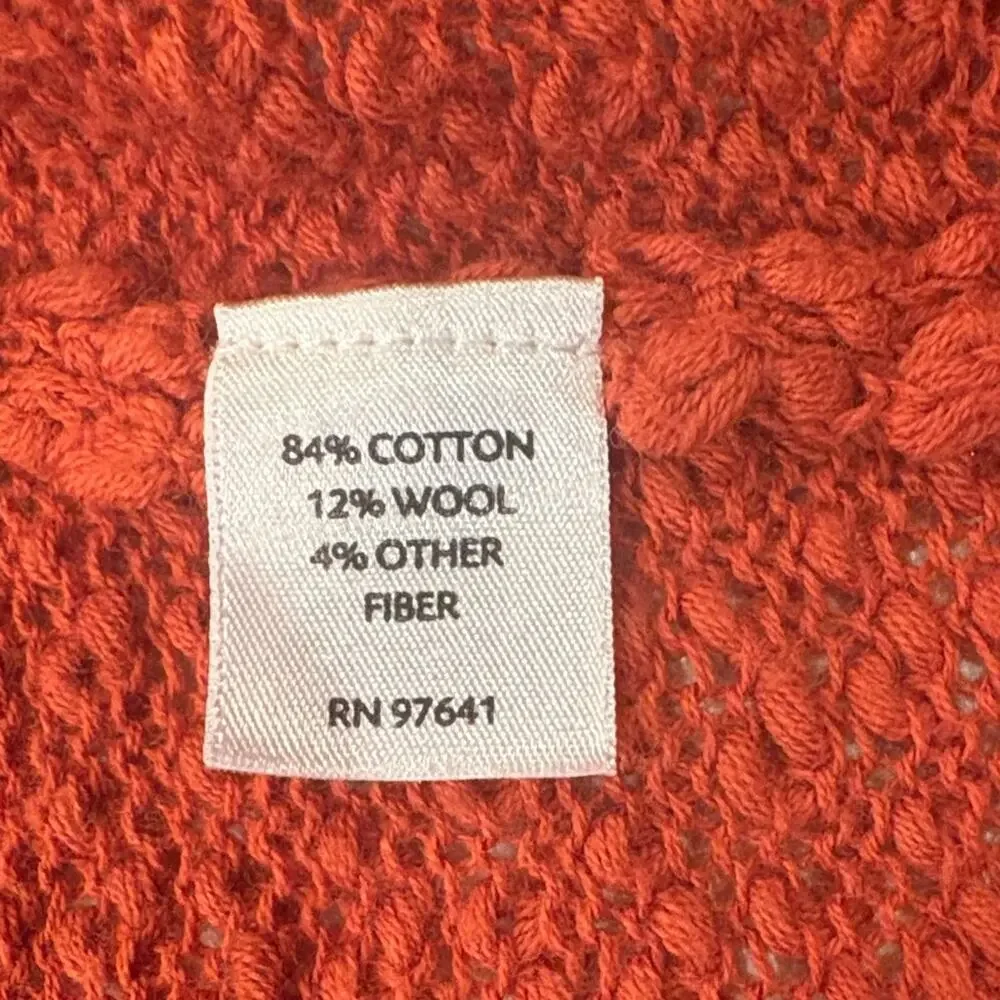 J. Jill Orange Knit Button Up Cardigan Cotton/Wool Size XL - Picture 6 of 6